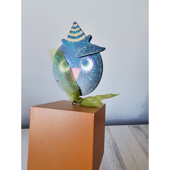 Jo-ann pumpkin block owl Halloween decor large unique shabby chic‎ - Picture 6 of 7